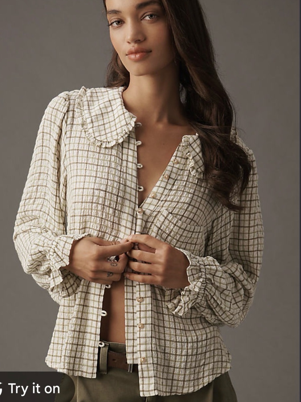 NWT Pilcro Keira Plaid Blouse